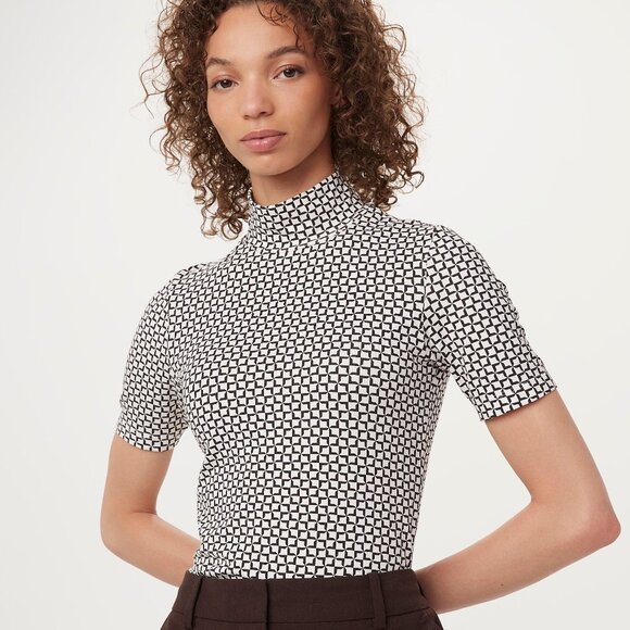 Frank And Oak The Short Sleeve Mockneck in White Size XS - Picture 1 of 3